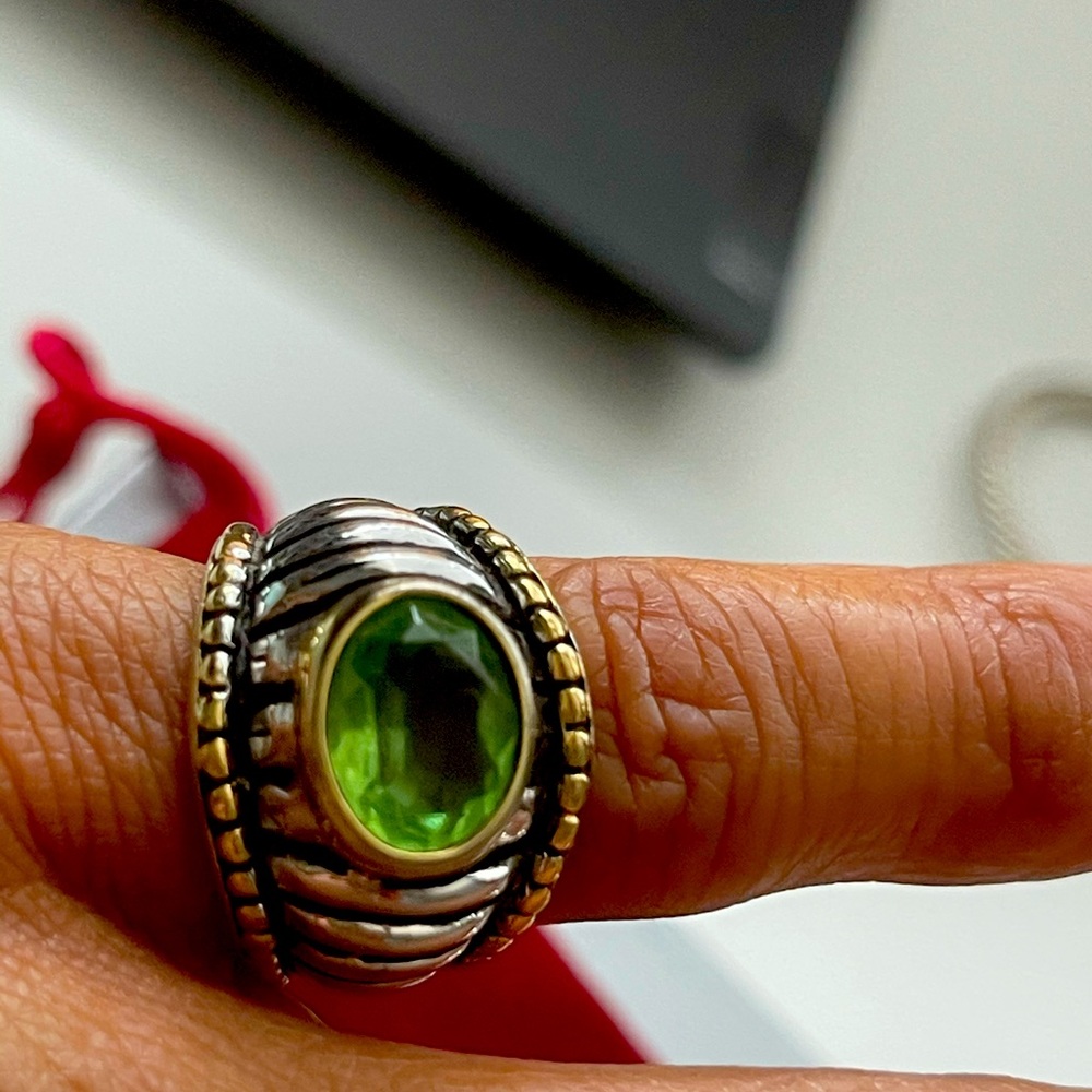 Sterling Green Gem ring.  💍💍🍀🍀🍀